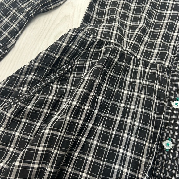 Moulinette Soeurs Anthropologie 100% Cotton Plaid Mini Dress Whimsy Goth Size 6 - Picture 4 of 9